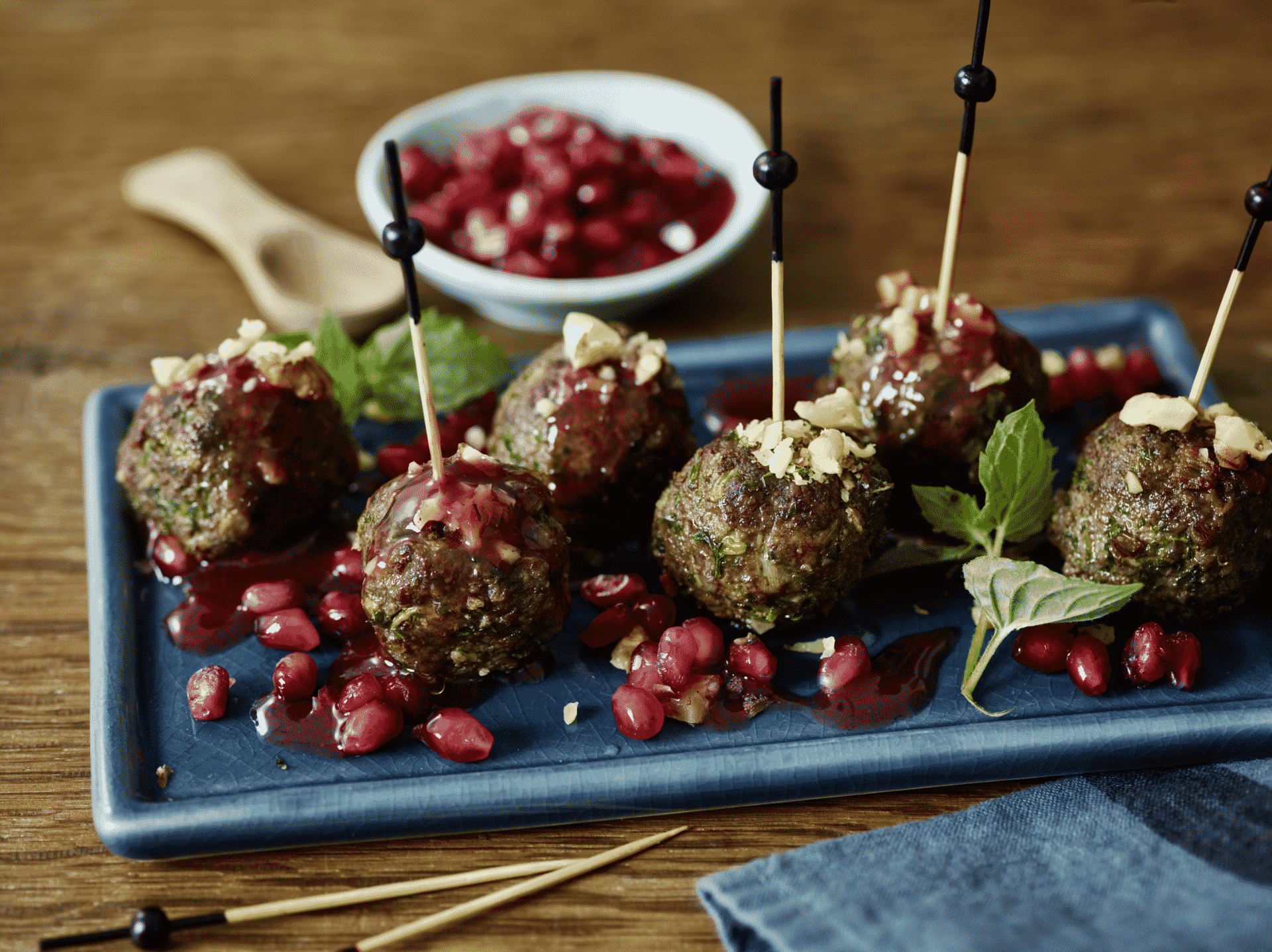 Boulettes de viande à la marocaine, coulis Grenade-Cannelle